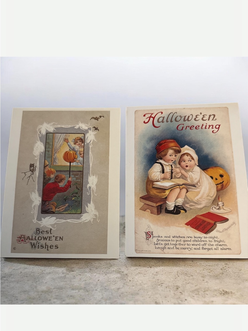 Vintage Halloween Kids Costume Postcard Set